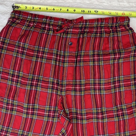Crown & Ivy Pajama Pants Mens Large Red Flannel Plaid Lounge Sleepwear NWT Cozy - Picture 4 of 8